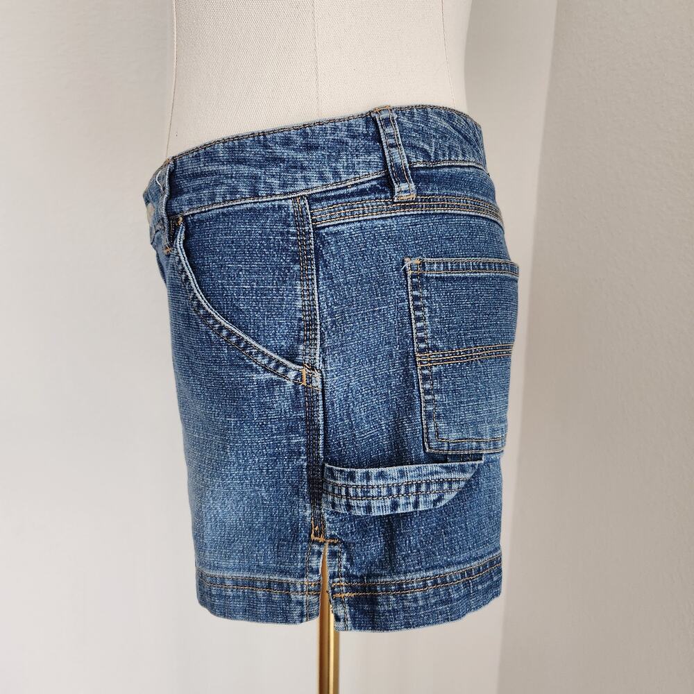 Vintage Y2K Union Bay Medium Wash Low Rise Denim Shorts Stretch Skater 0 - Picture 4 of 6